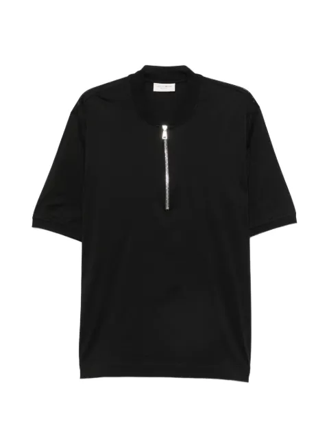 YES LONDON quarter-zip short-sleeve T-shirt Black XM4125