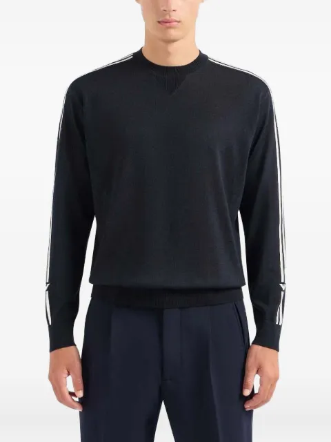 Emporio Armani stripe-detail crew-neck sweater Black 6R1MXG1MNGZF093