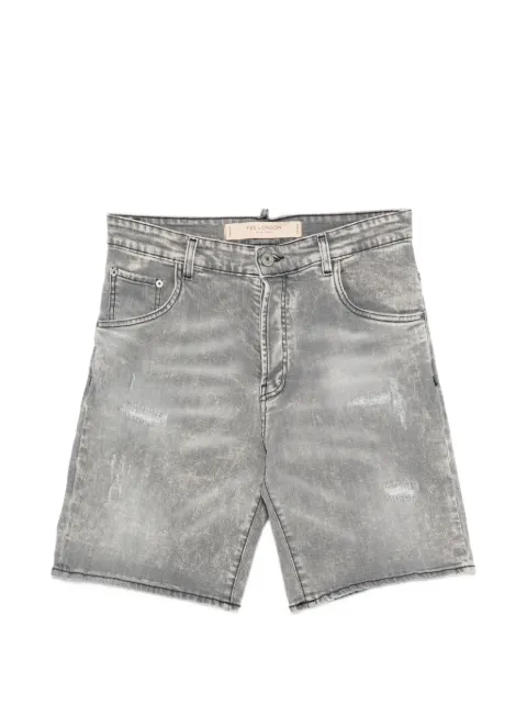 YES LONDON acid-wash distressed denim shorts Grey XS4203