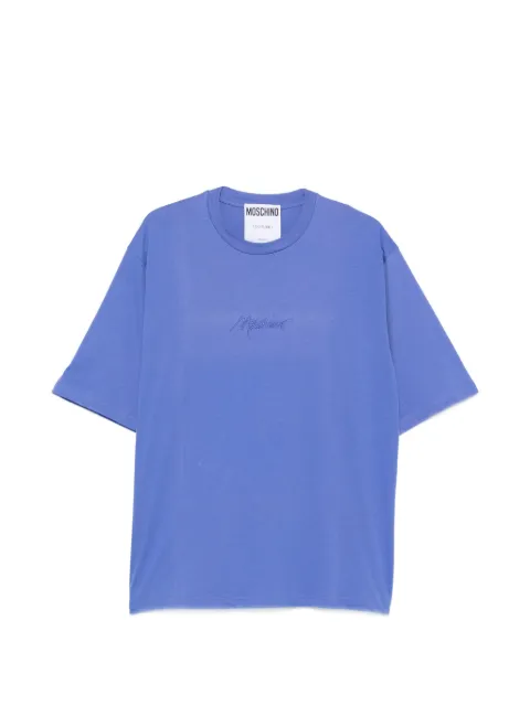 Moschino logo-embroidered T-shirt Blue 231ZZA07350241