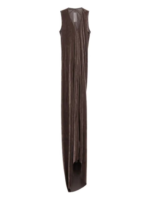 Rick Owens draped velvet dress Brown RP02E4575V