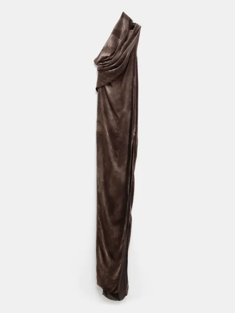Rick Owens draped one-shoulder dress Brown RP02E4509V