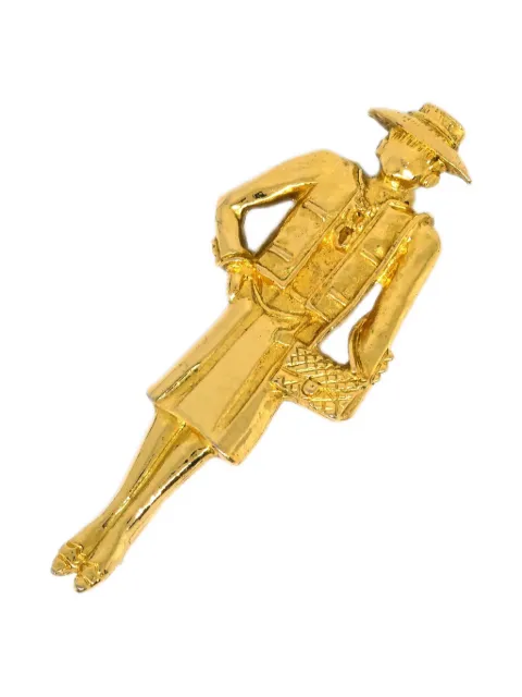 CHANEL Pre-Owned 1990-2000s Mademoiselle brooch Gold B185899