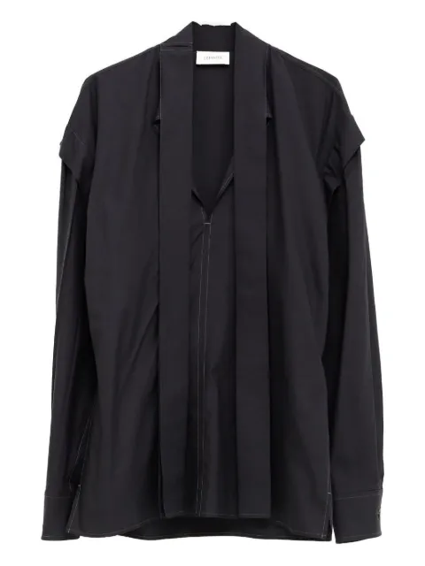 LEMAIRE tie-neck long-sleeve blouse Black TO1470LF1500