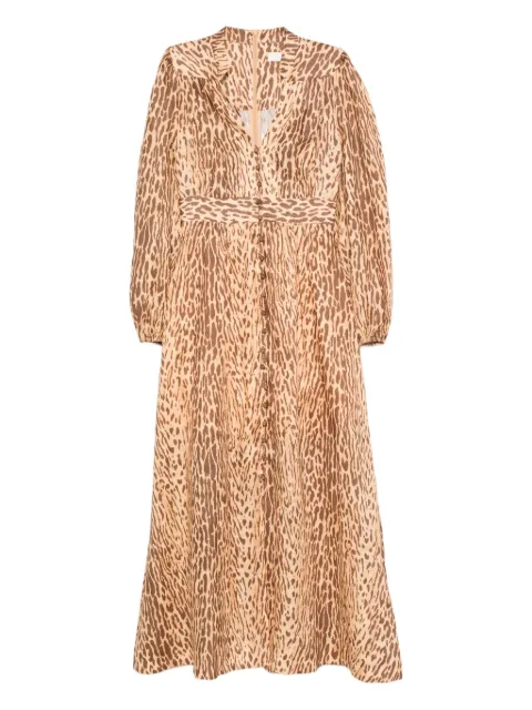 ZIMMERMANN leopard-print button-front dress Neutrals 5148DSS255