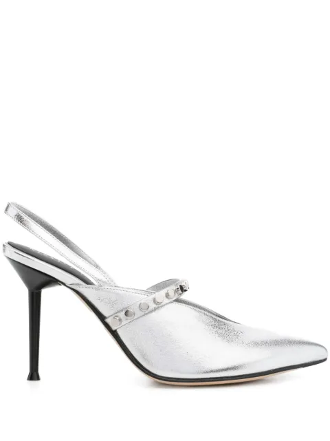 Alexander McQueen 90mm Revel Slingback studded pumps Silver 838457WIAEU