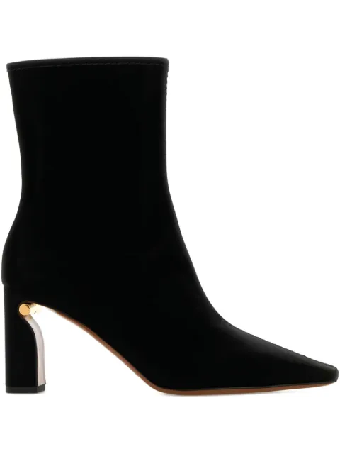 Alexander McQueen 80mm velvet ankle boots Black 826515W4ABG