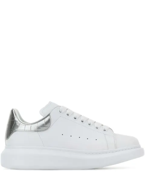 Alexander McQueen Oversized crocodile-effect leather sneakers White 553770WIAH0