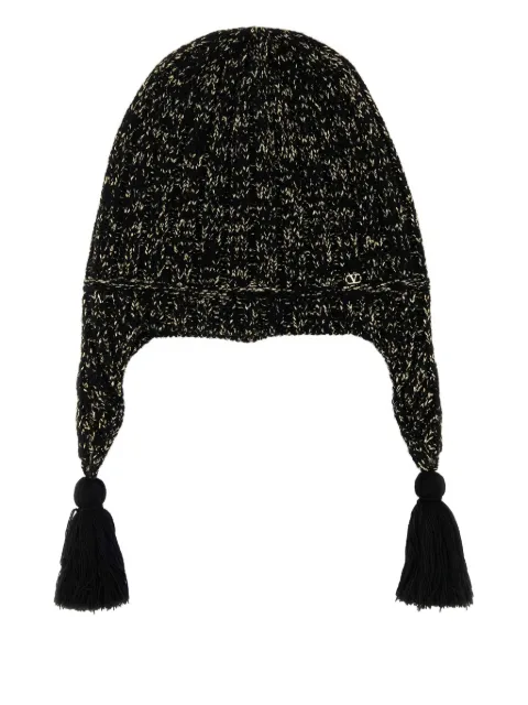 Valentino Garavani tassel-trimmed knitted hat Black WHB02FKAW