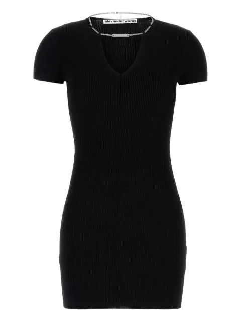 Alexander Wang ribbed short-sleeve dress Black 1KC3256063