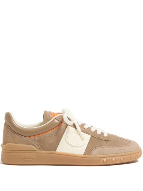 Valentino Garavani Upvillage low top trainer in split leather and calfskin nappa leather Brown YS0H77LAL