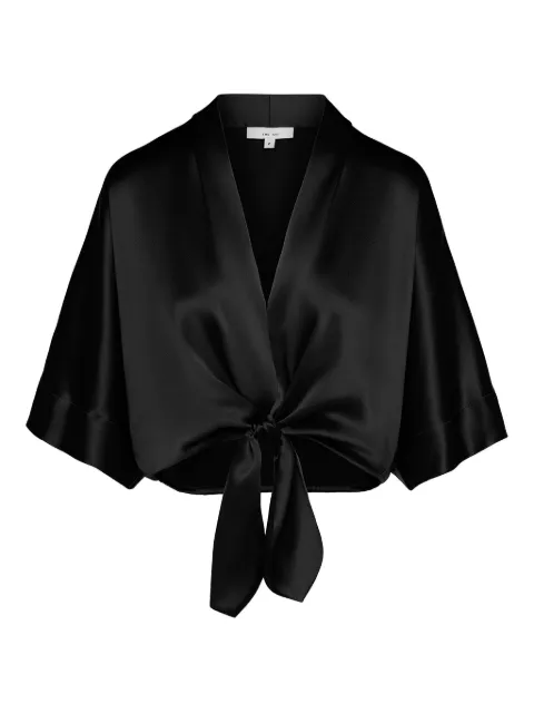 The Sei tie-front satin blouse Black TS2041