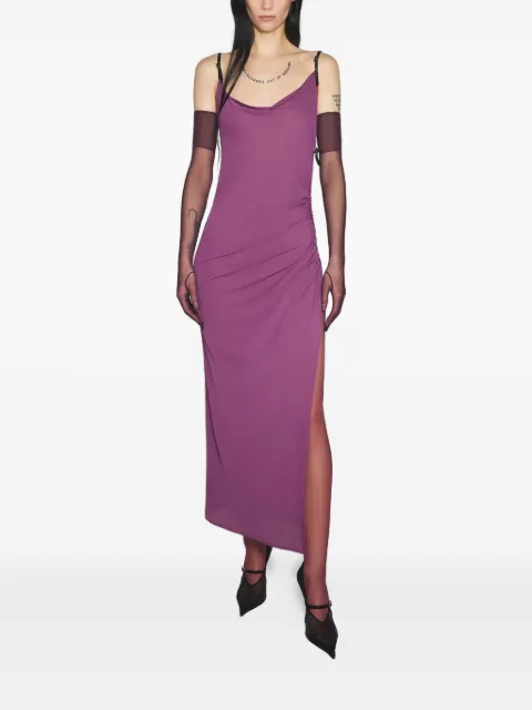 Mugler side-split midi dress Purple 25F3RO16986011