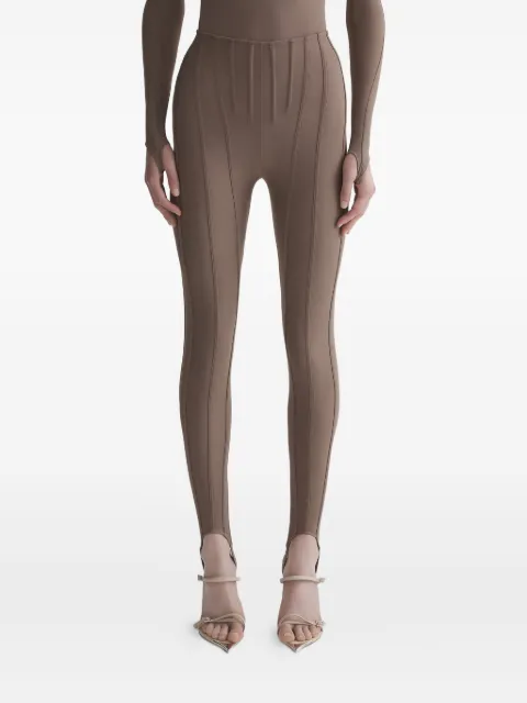 Mugler seam-detail leggings Brown 25F3PA0481842
