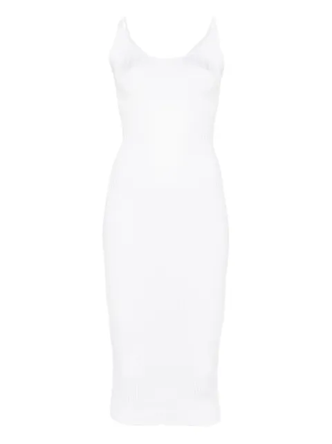 Mugler ribbed midi dress White 25F2RO16291128