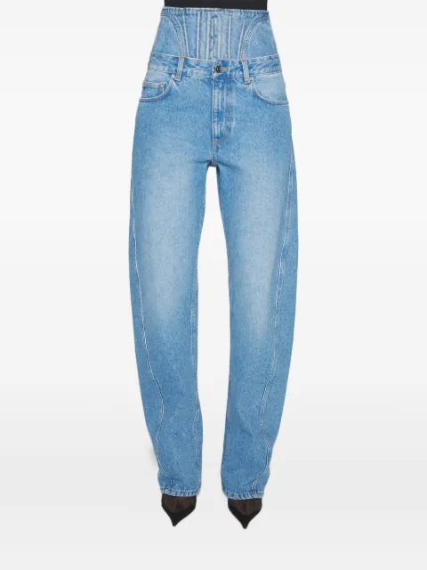 Mugler corset-detail curved jeans Blue 25F6PA0509211