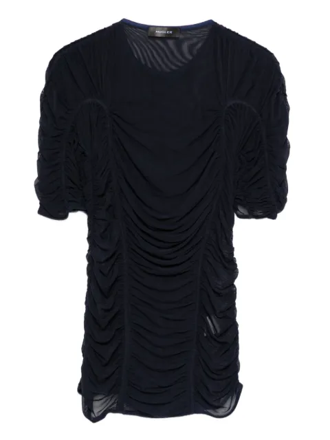 Mugler mesh short-sleeves top Blue 25F3TO0816595