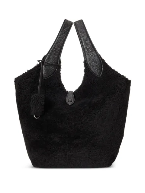 Polo Ralph Lauren Play shearling leather tote bag Black 428971313001