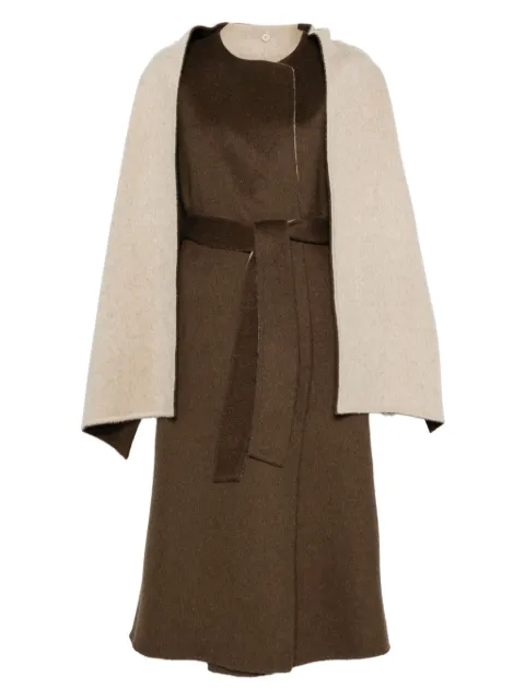 P.A.R.O.S.H. cape-detail belted coat Neutrals LOGICALD431786