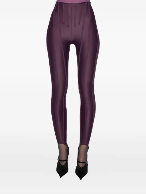 Mugler high-waist panelled leggings Purple 25F3PA0481842