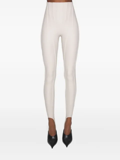 Mugler seam-detail panelled leggings White 25F3PA0481842