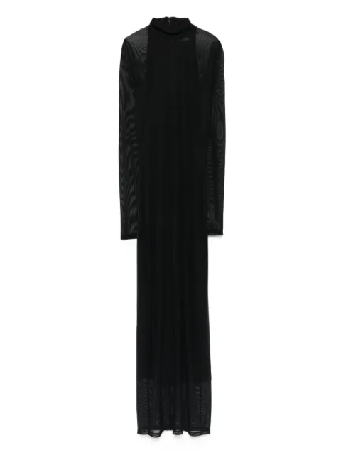 Mugler high-neck mesh maxi dress Black 25F3RO1787595