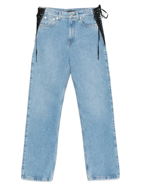 Mugler lace-up detail cotton jeans Blue 25F6PA0486211