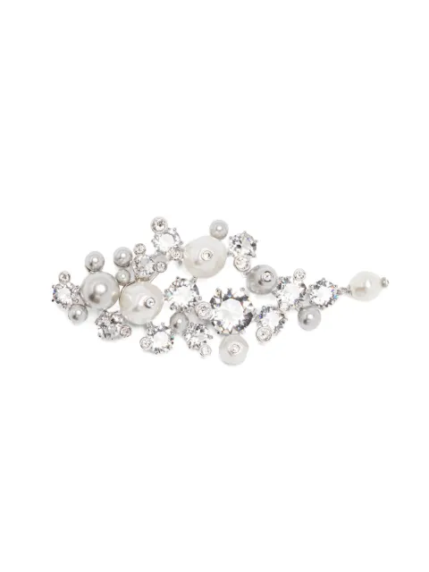 Swarovski crystal-pearl brooch Silver 5722516