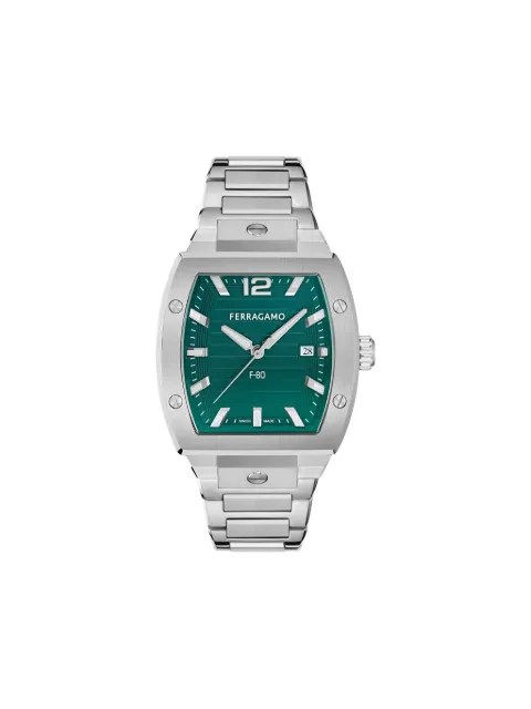 Ferragamo F-80 Tonneau 3H 42mm watch Green SFT800425