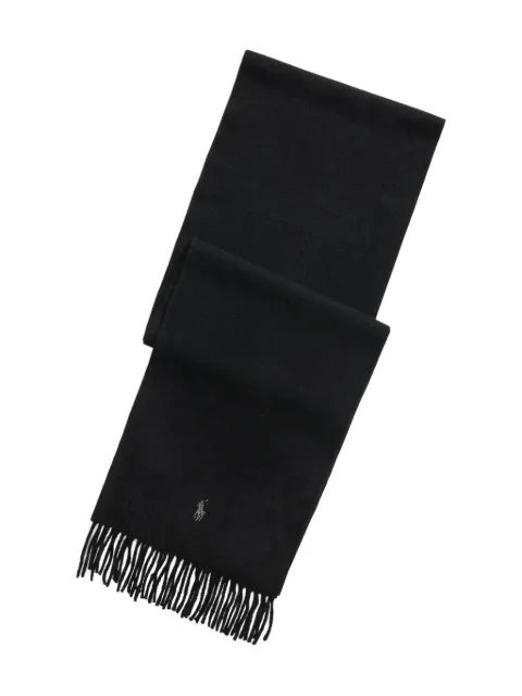 Polo Ralph Lauren cashmere fringed scarf Black 710981755005