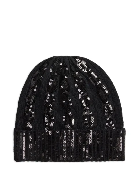 Polo Ralph Lauren sequin-embellished beanie hat Black 455P04635001