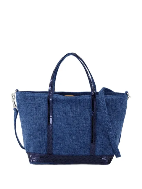 Vanessa Bruno Cabas sequin-embellished linen tote bag Blue 0PVE31V40410