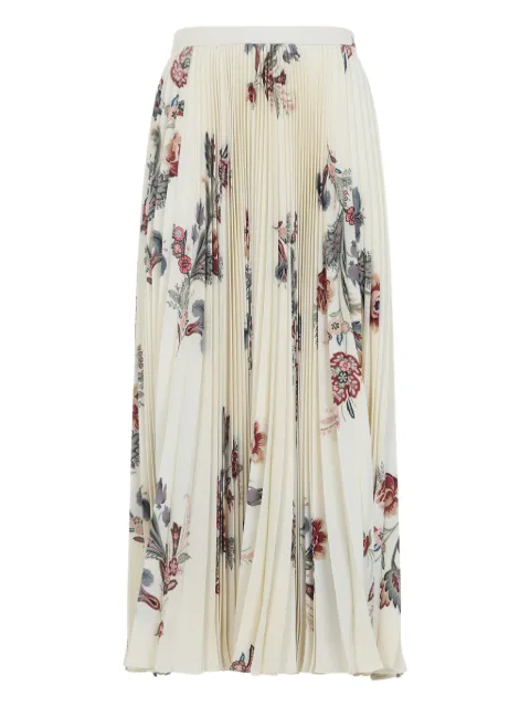 ETRO pleated floral-print skirt Neutrals WRFA005899SASO9