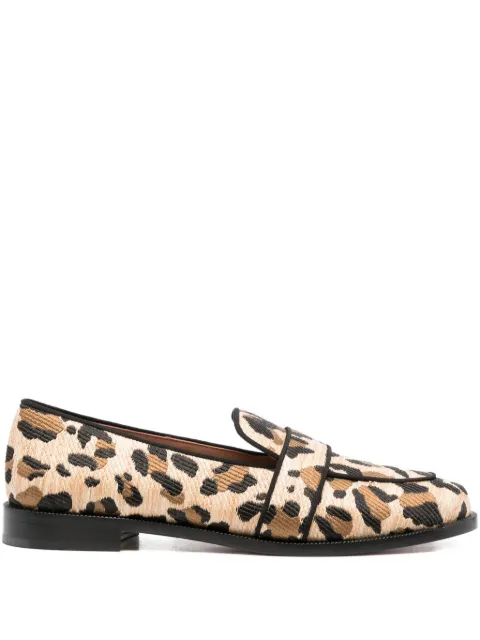 Aquazzura leopard-print loafers Neutrals MTIFLAM0LRGNAT