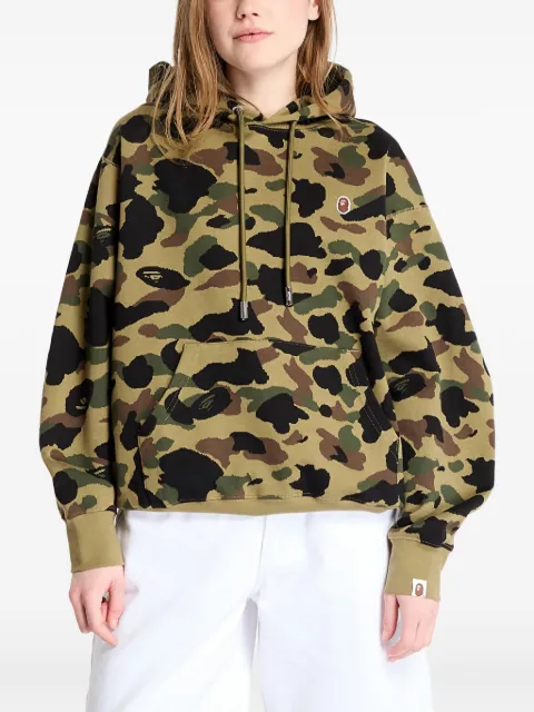 A BATHING APE® camouflage-jacquard hoodie Green 001PPL301302MGRN