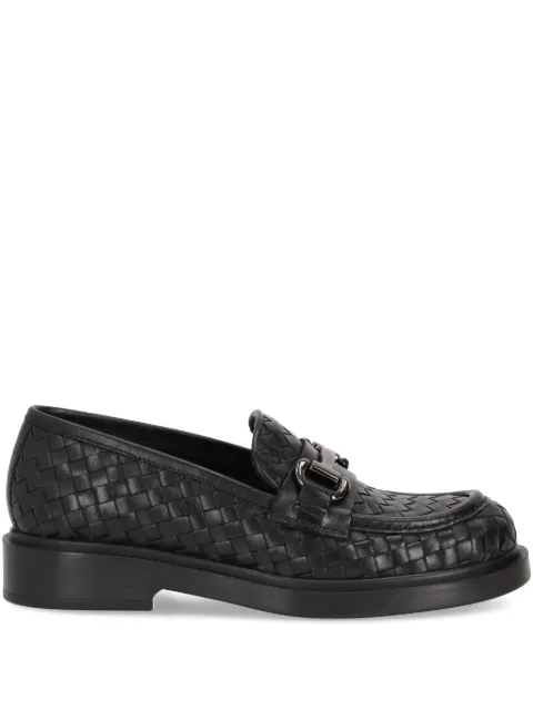 LA ROSE Seline woven leather loafers Black 1059509