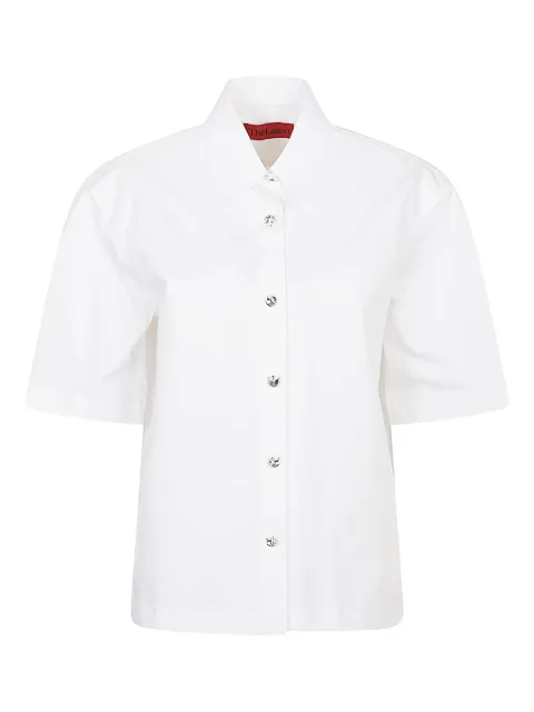 THELATEST jewel-button short-sleeve shirt White TLW0601CT0194ABTPT0001