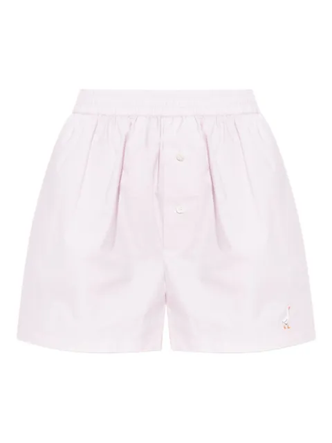 Moschino goose-embroidered shorts Pink J03225531