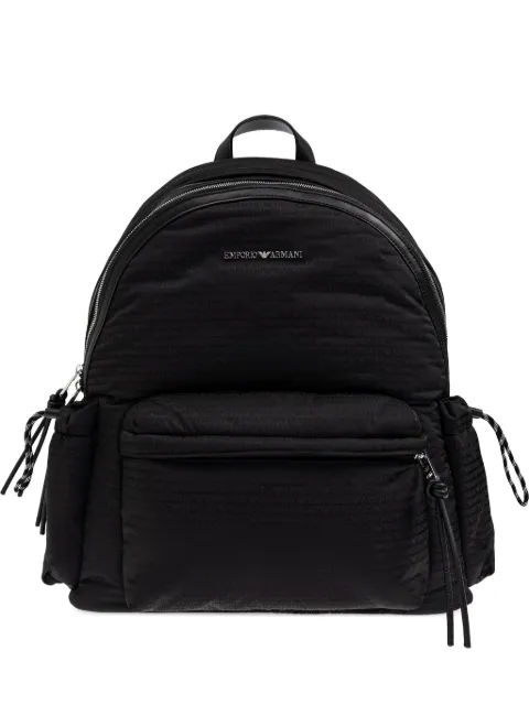 Emporio Armani logo-plaque quilted backpack Black EM002790AF14637