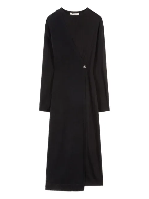 Ports 1961 asymmetrical buttoned midi dress Black PW325KFD02VKH006