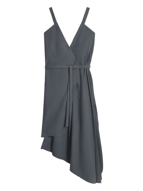 Ports 1961 asymmetric wrap midi dress Grey PW325DSS01WWQ012