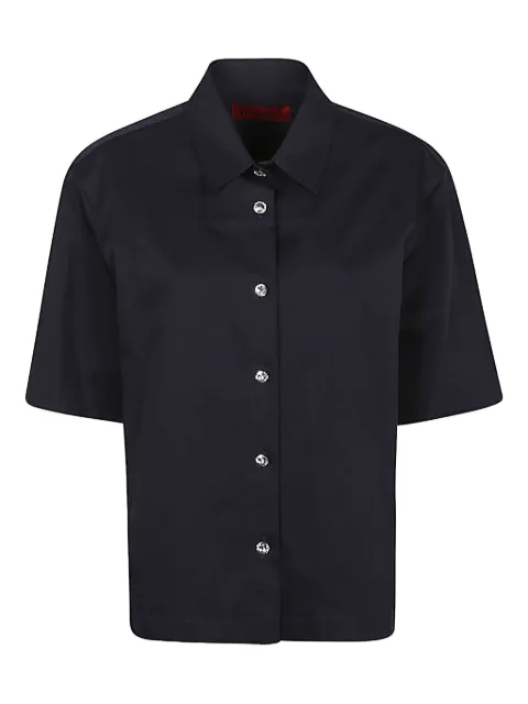 THELATEST jewel-button short-sleeve shirt Black TLW0601CT0194ABTPT0457