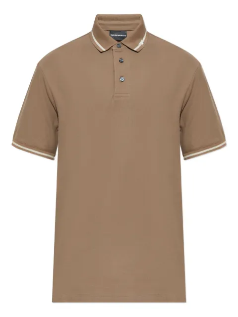 Emporio Armani tipped polo shirt Neutrals EM003003AF10497