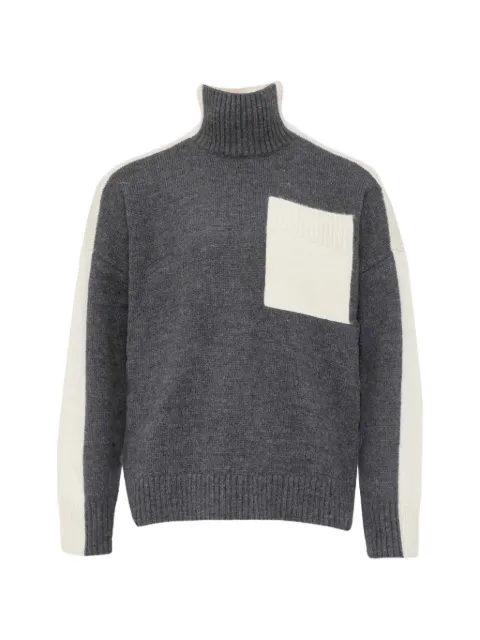 JW Anderson panel pocket roll-neck sweater Grey KW1402