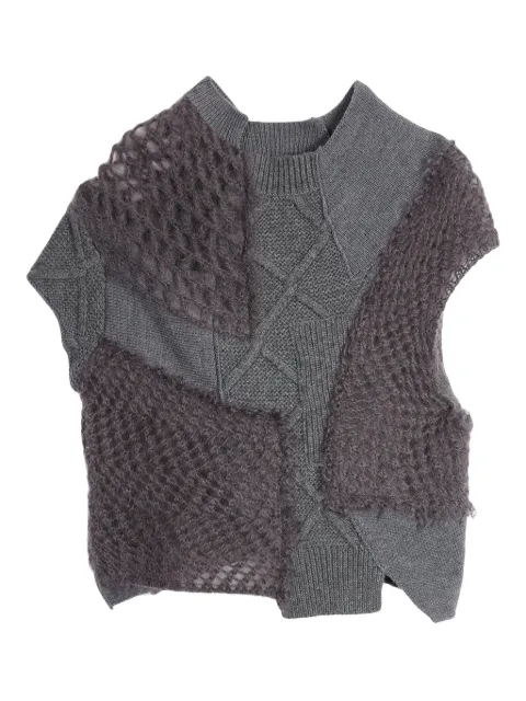 Ports 1961 patchwork-design sweater Grey PW325KFC03MKW003
