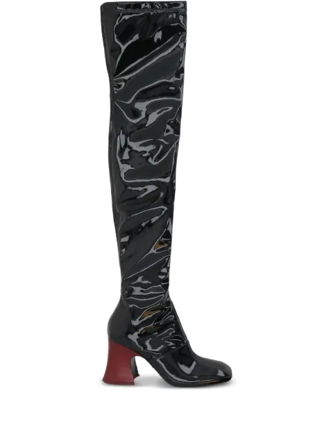 Chloé patent-finish over-the-knee boots Black CHC25A11HSR