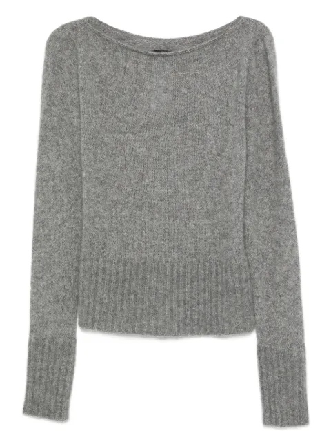 TOM FORD boat-neck cashmere-silk blend sweater Grey MAK1380YAX921
