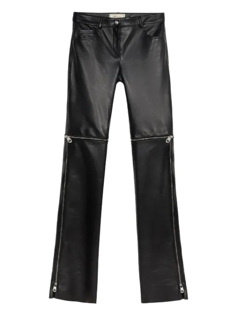 Blumarine leather zip-detail trousers Black 2L090A