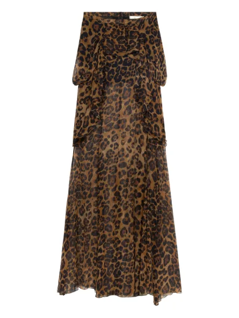 Blumarine printed ruffled-detail skirt Brown 2G274A