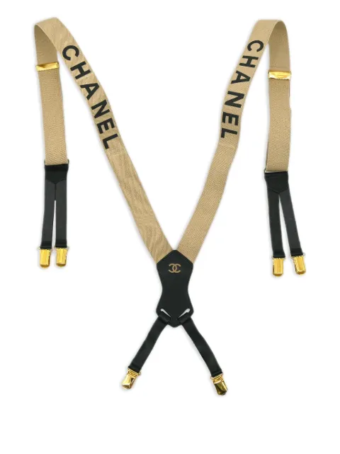 CHANEL Pre-Owned 1990-2000s logo suspenders Neutrals 195010